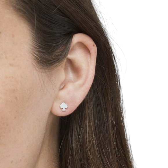 kate spade Jewelry - Kate Spade ❤️ Minimalist Signature Mini Spade silver Studs Earrings W/dust bag